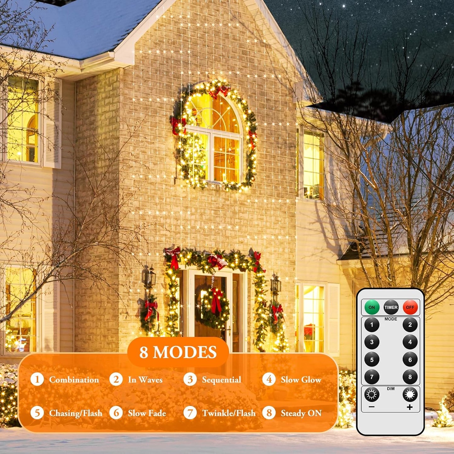 2 Pack 100 LED Fairy Lights Battery Operated with Remote, 33FT Waterproof Twinkle Lights with 8 Modes & Timer, String Lights for Bedroom DIY Wedding Indoor Outdoor Christmas Decorations, Warm White