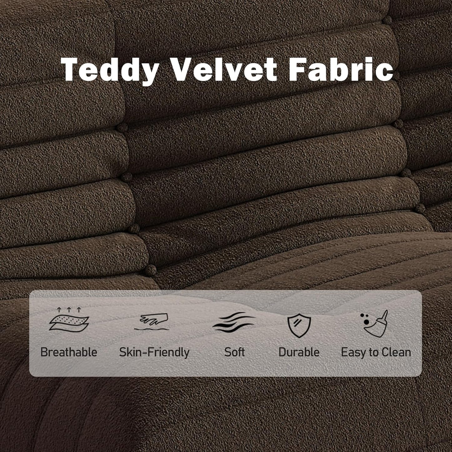 Bean Bag Chair, Loveseat Fireside Chair Bean Bag Sofa Large Bean Bag Chair for Adults, 2 Seater Bean Bag Chairs for Teens with High Density Comfortable Foam, Bean Bag for Living Room, Bedroom(Coffee)