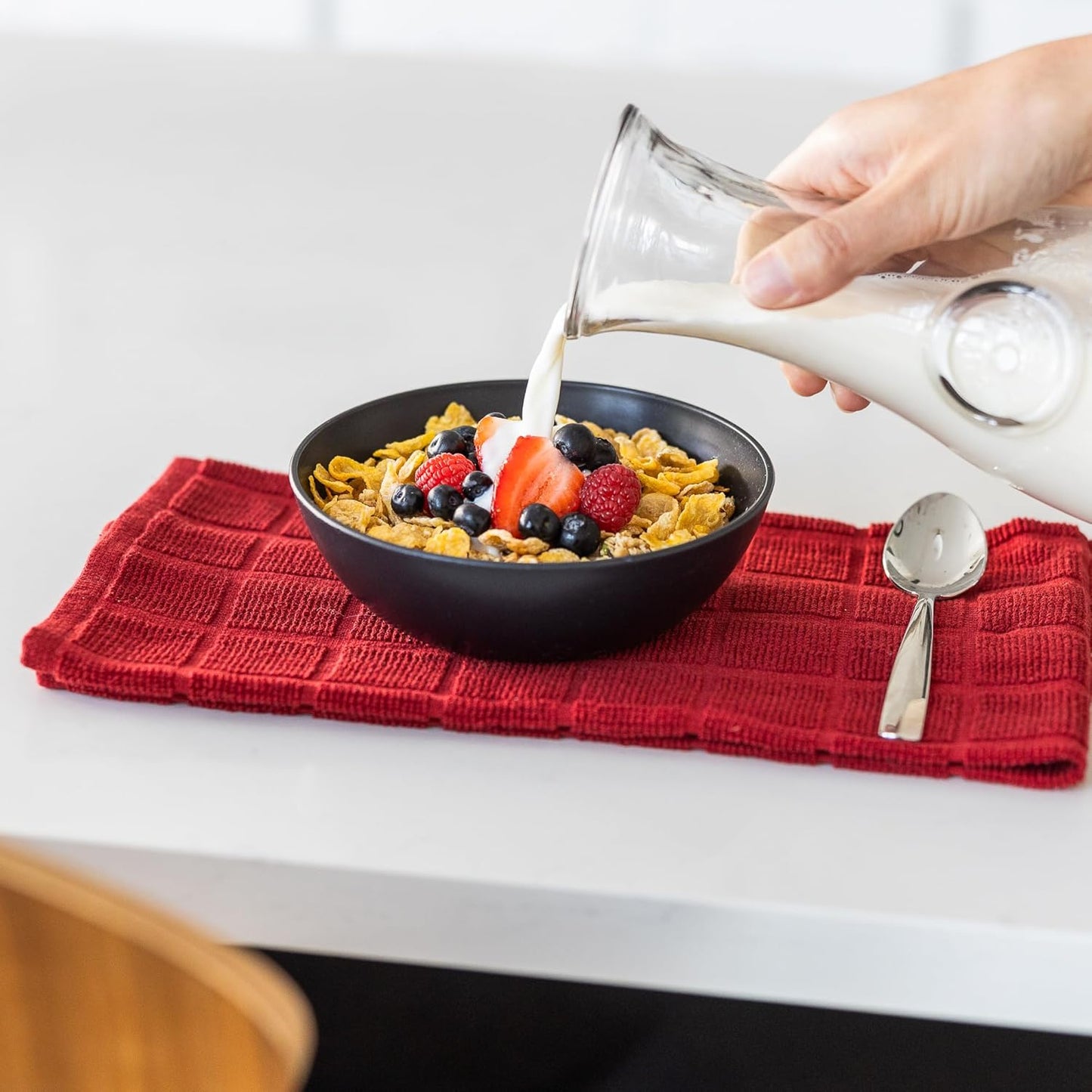 Grow Forward Premium Wheat Straw Bowls - 20oz Microwave Safe Plastic Cereal Bowls Set of 8 for Kitchen, Camping, RV, Dessert, Snack, Soup, Salad, Fruit - Reusable, Unbreakable & BPA Free - Midnight