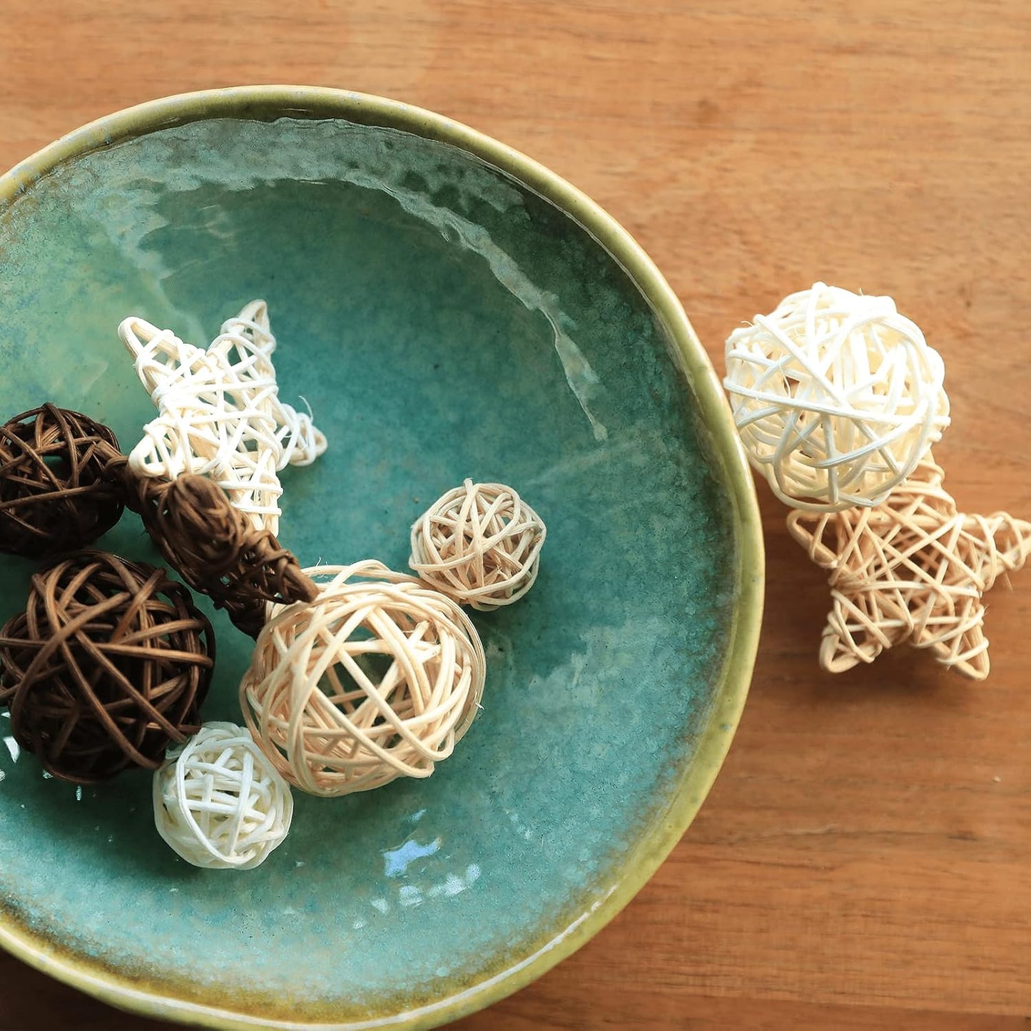 Ceramic Decorative Bowl with Green Glaze, 8'' Small Candy Bowl, Key Dish for Entryway Table, Home Decor Accent, Trinket Tray Holder for Nightstand Ring Gift (8'' Green)