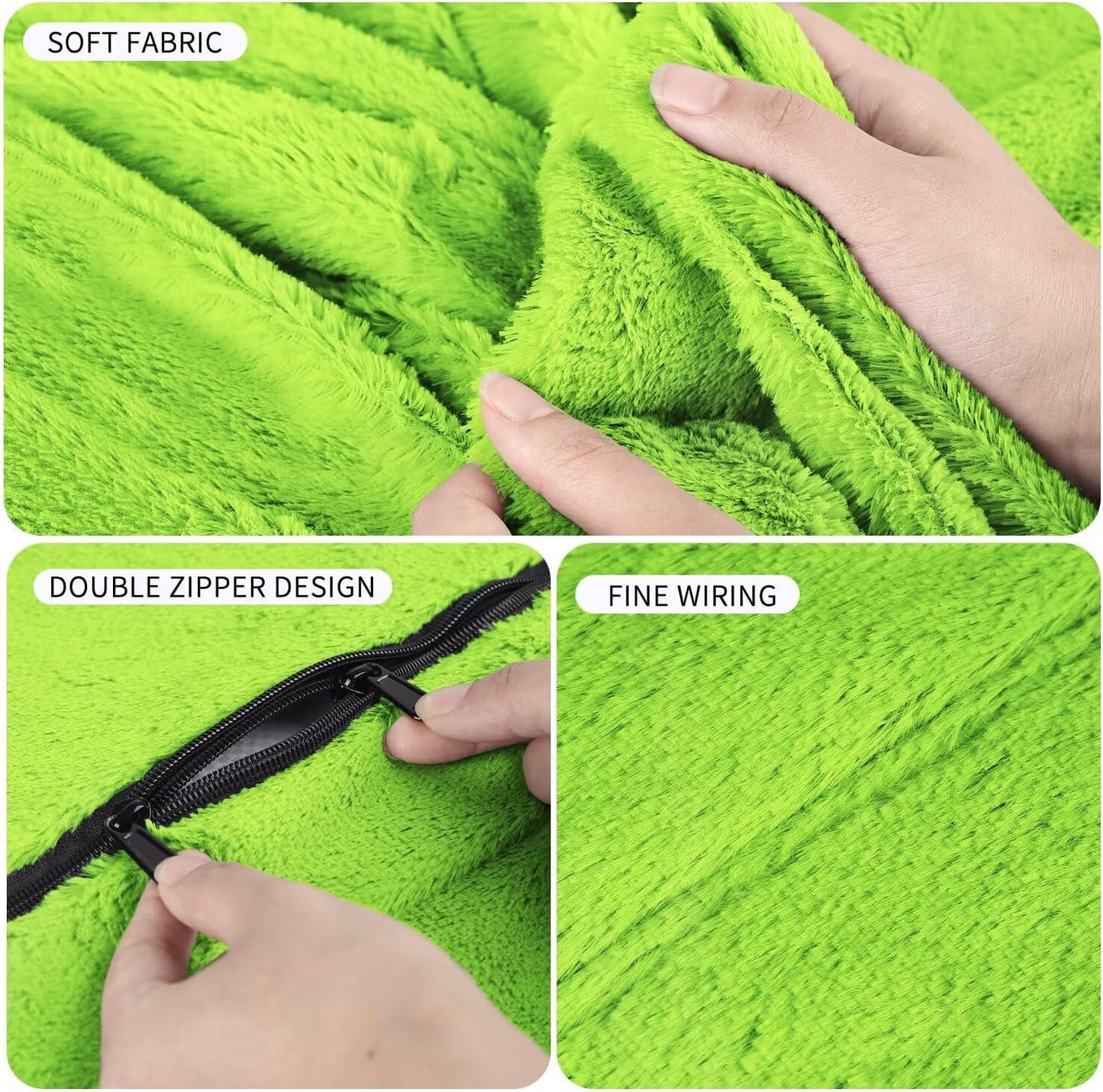 Bean Bag Chair for Adults 4FT,Soft Removable Cover for Teens/Girls Bedroom,Fluffy Giant Round Floor Beanbag Lounger Chairs (No Filler,Green)