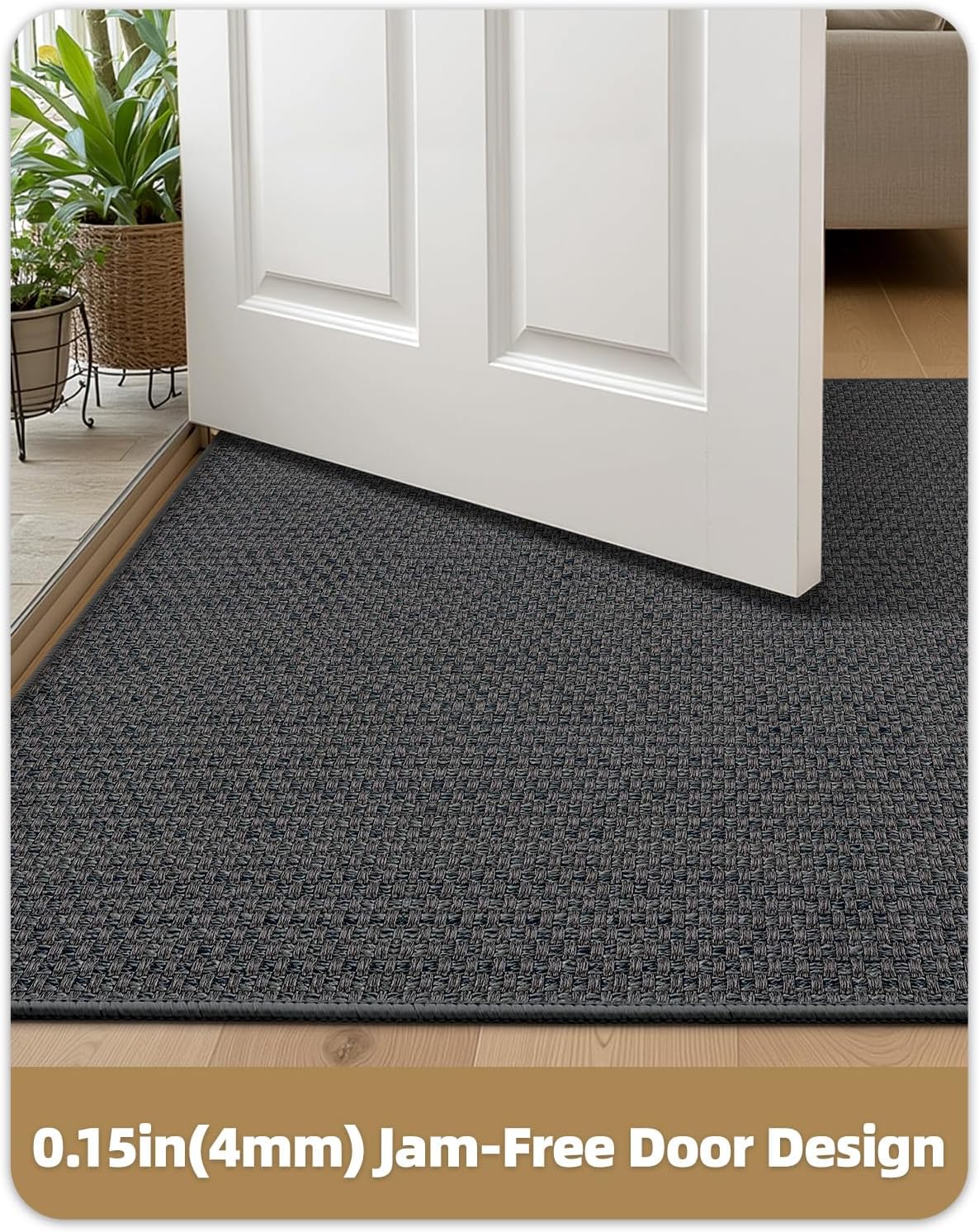 Color&Geometry Door Mat 24"x36", Front Door Mat Indoor Rugs for Entryway, Non Slip Washable Low-Profile Inside Doormat, Entry Mat Entry Rug Door Mats Indoor Entrance, Grey (Rolled-up NO Creases)