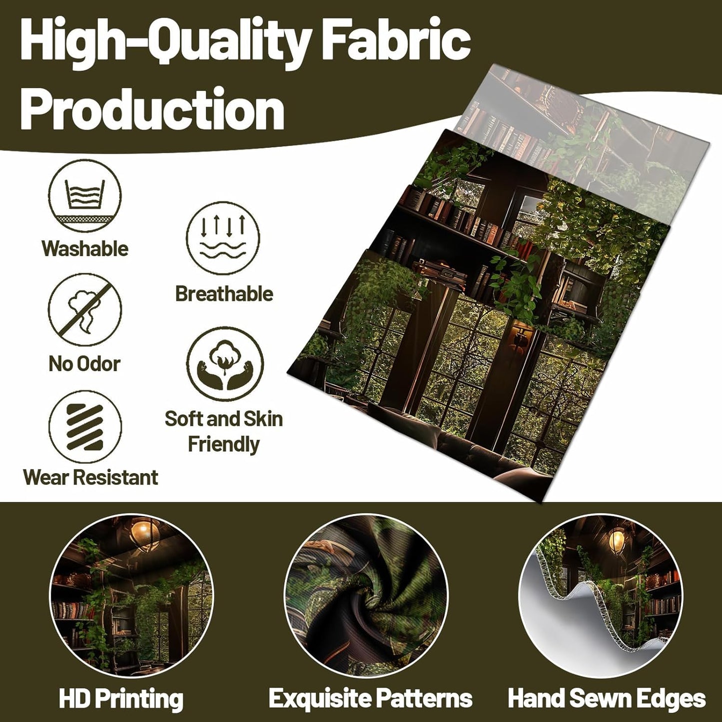 dueeia Medieval Bookshelf Tapestry Wall Hanging Book Library Backdrop Bookcase Dark Academia Vintage Wall Decor for Bedroom Aesthetic Living Room Office (78.7"x59.1")