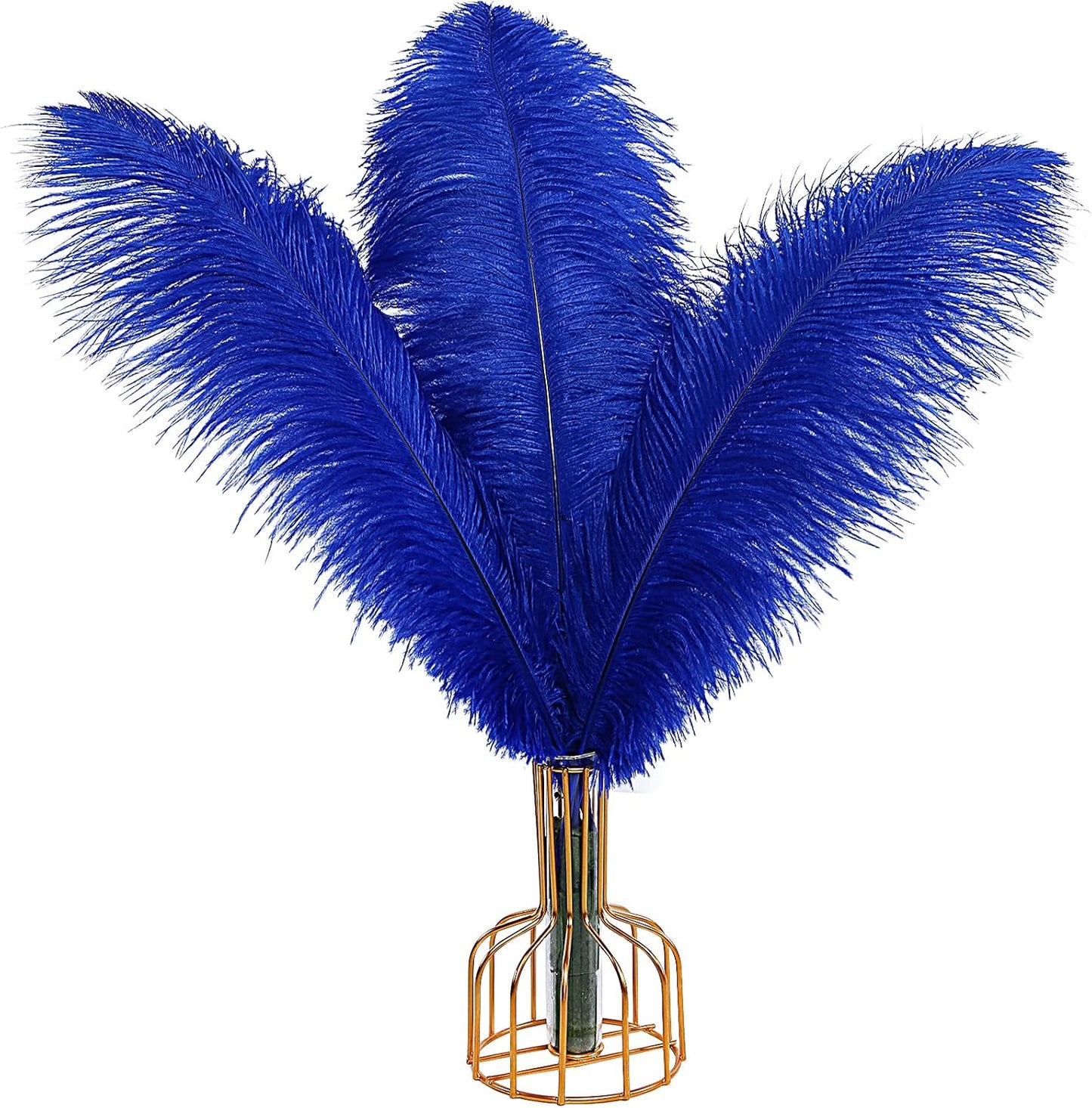 THARAHT Blue Ostrich Feathers 12pcs Large Natural Bulk 14-16Inch 35cm-40cm for Wedding Party Centerpieces Halloween and Home Decoration Feathers