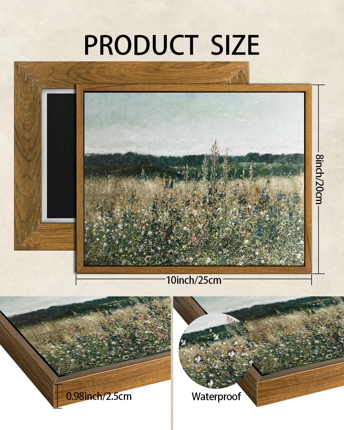 Framed Wall Art, Canvas Wall Art for Living Room Decor,Wall Decor Aesthetic, Country Nature Landscape Painting for Bedroom Bathroom Office Home Decor