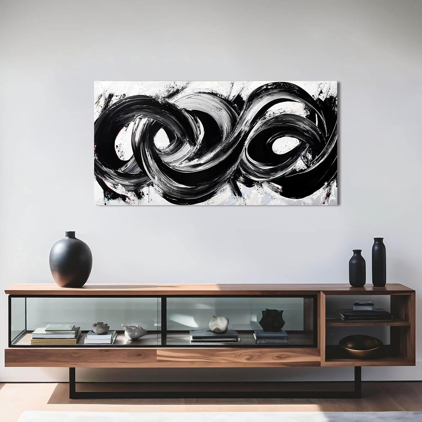 Canvas Wall Art Decor Wall Art Pictures for Living Room Artwork for Walls Abstract Black and White Wall Art Prints Abstract Canvas Art Wall Decorations Bedroom Home Aesthetic Wall Art Decor 20" X 40"