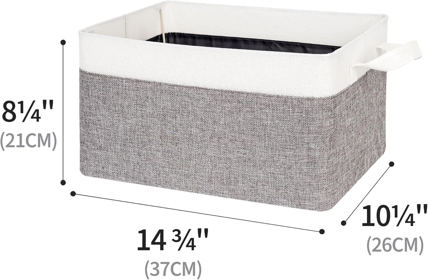 GRANNY SAYS Storage Baskets for Shelves, Closet Organizer Bins, Clothes Storage Bins with Metal Frame, Large Baskets for Organizing and Storage, Collapsible, Gray&White, 2-Pack