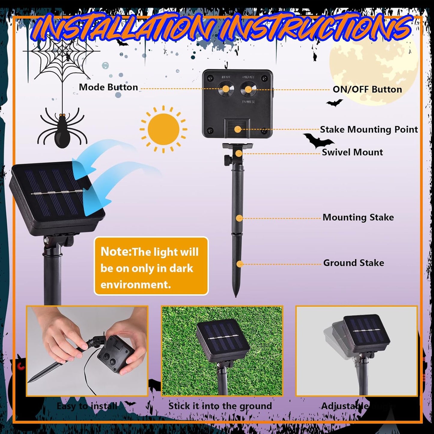 Halloween Lighted Garden Flag for Outside, Witch Feet Shape Flag Yard Decor, 8 Modes 12x18 Double Sided Cauldron Eyeball Black Cat Outdoor Hlloween Decorations for Home Porch（Warm White-12x18）