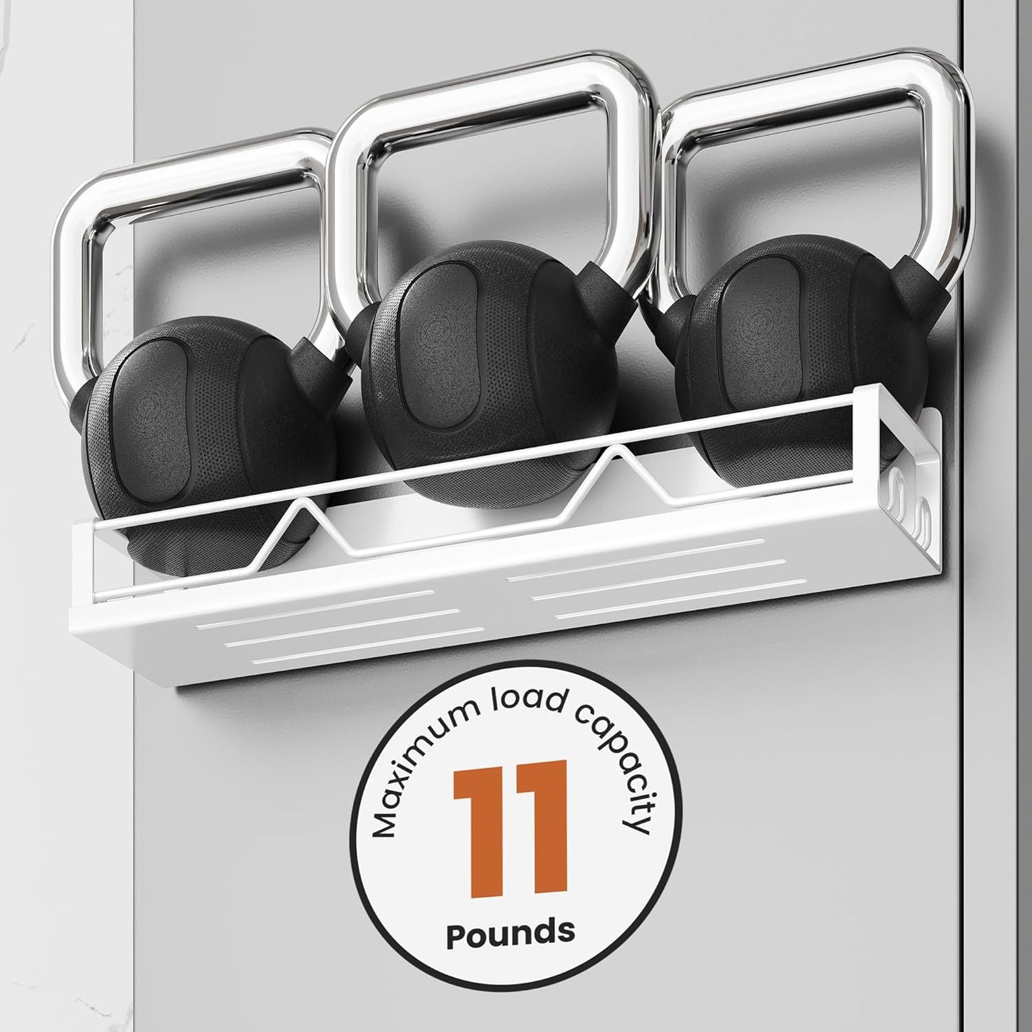 16.9 Inch Wide Large Capacity Magnetic Spice Rack for Refrigerator, 4 Pack Metal Fridge Shelf, White