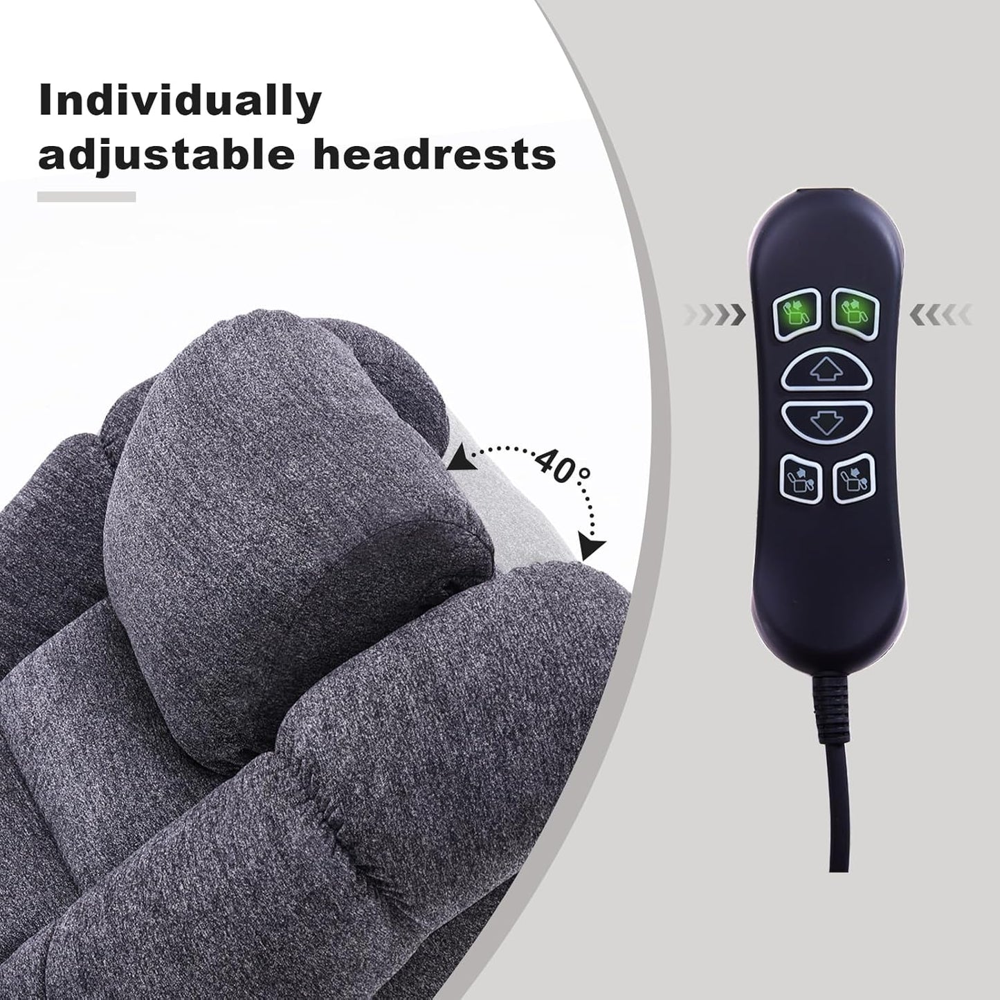 Triple Motor Power Lift Recliner Chair with Massage and Dual Heat for Elderly People, Zero Gravity Lay Flat Recliner Infinite Position, USB Ports（Grey）