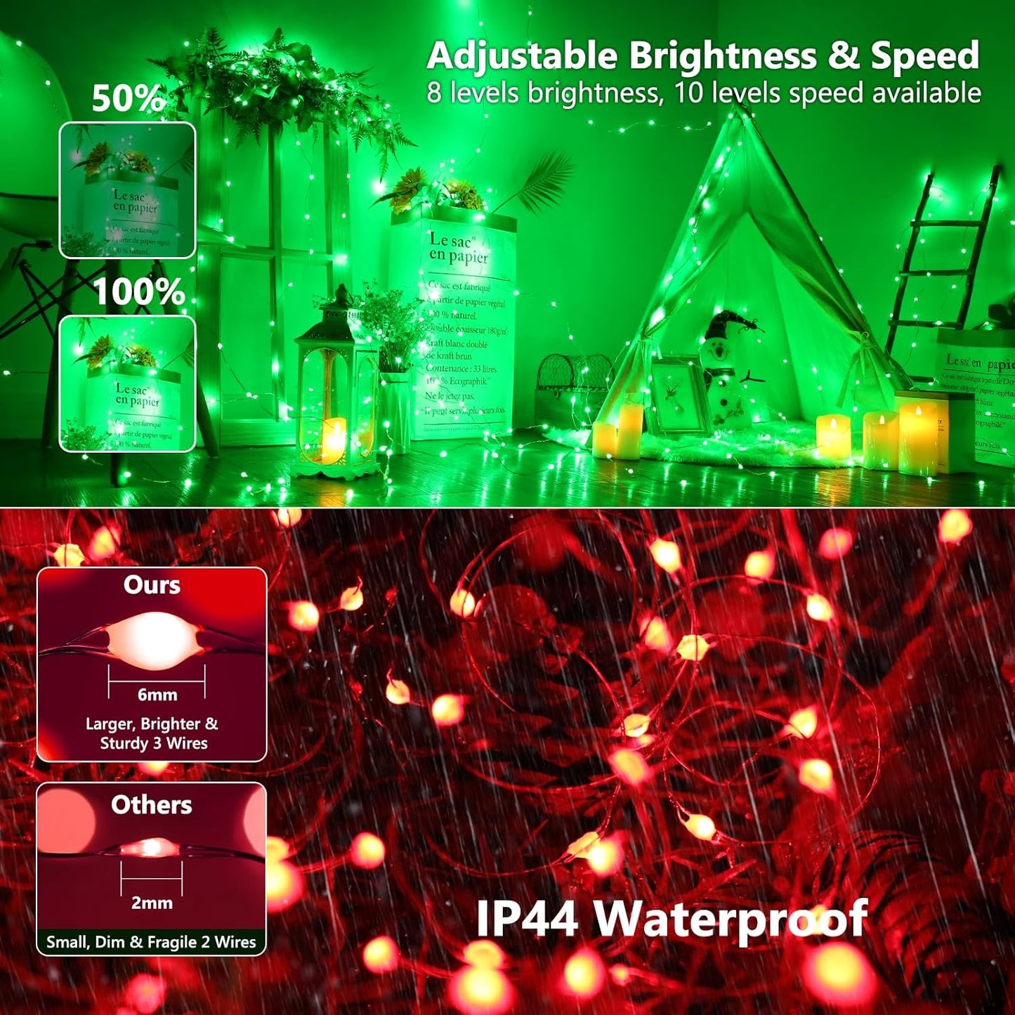 BrizLabs Color Changing Fairy Lights, 66ft 200 LED Rainbow Christmas Fairy Lights with Remote, RGB Xmas Tree Light with Timer, Dimmable Twinkle Light Music Sync for Indoor Xmas Halloween Easter Party