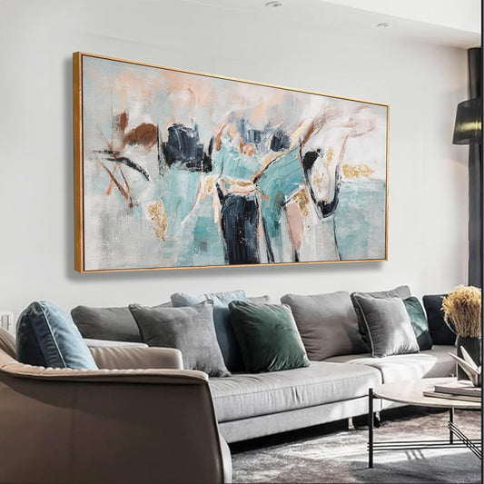 Dimpaga Abstract Wall Art Framed Ready To Hang Home Decor Artwork Wall Art Colorful Fantasy Graffiti Prints Canvas Painting For Living Room Bedroom Office Apartment Decoration 24"X48"