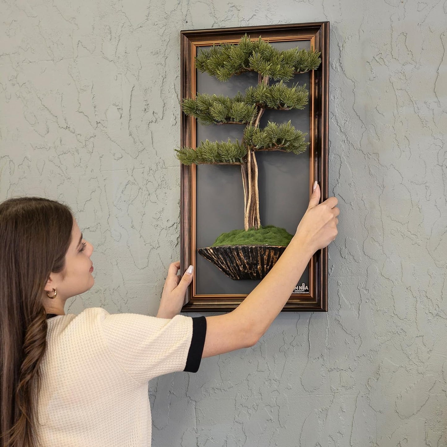 Generic Bonsai Art Life Tree Tableau - 4 - Handmade Portrait, Wall Art, Decor, Decoration, Wallboard