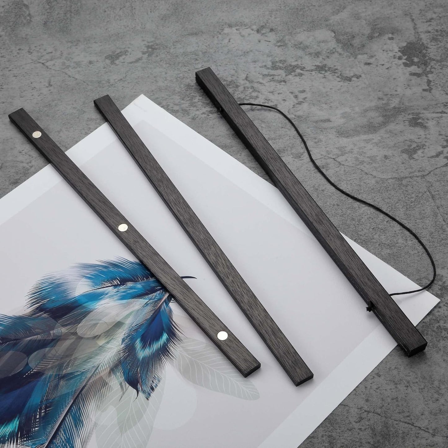 FALAMON Magnetic Poster Hanger Frame, 13x19 13x18 13x17 Teak Wood Magnet Poster Frame for Posters, Prints, Photos, Pictures, Maps, Scrolls, and Canvas Artwork(Black, 13")