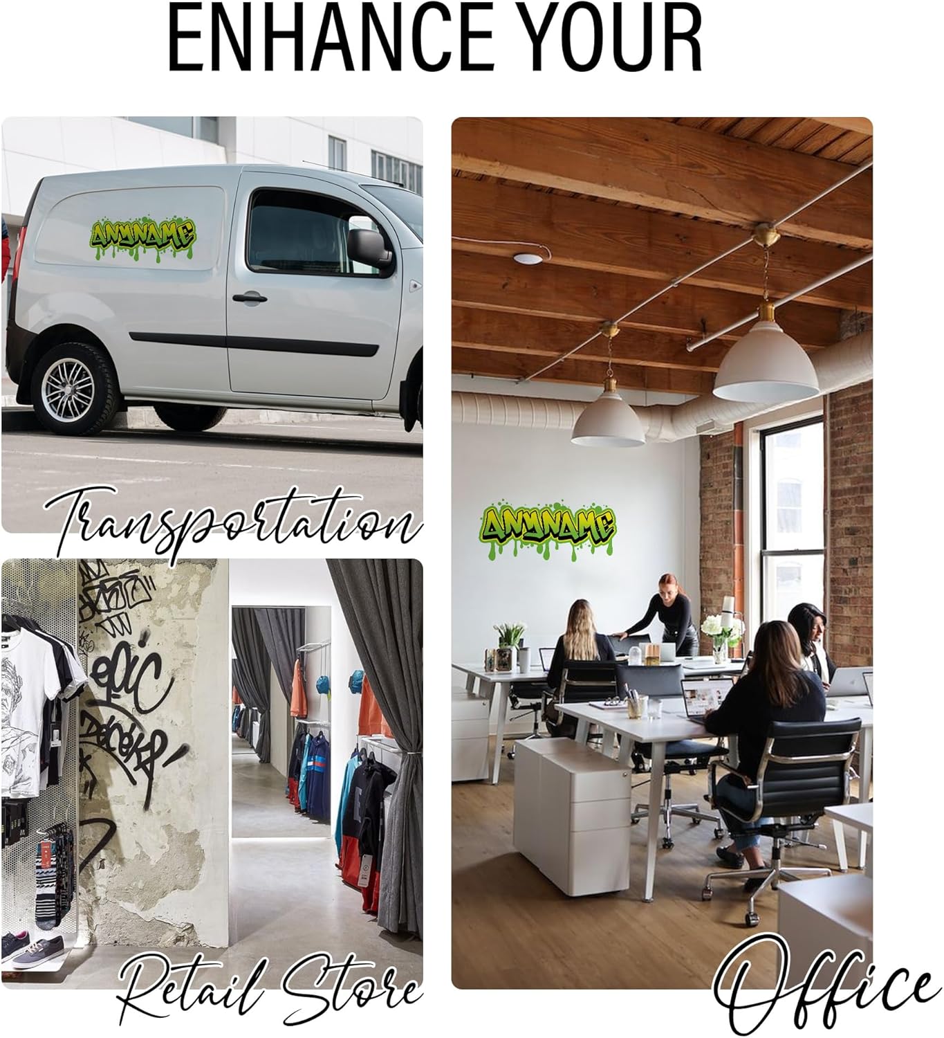 Custom Graffiti Name Wall Decal Personalized Graffiti Wall Name Decal Graphics Large Vinyl WallDecal for Home & Room Décor, Peel & Stick Wall-Art for Kids & Teens Bedroom, Car, Vehicles