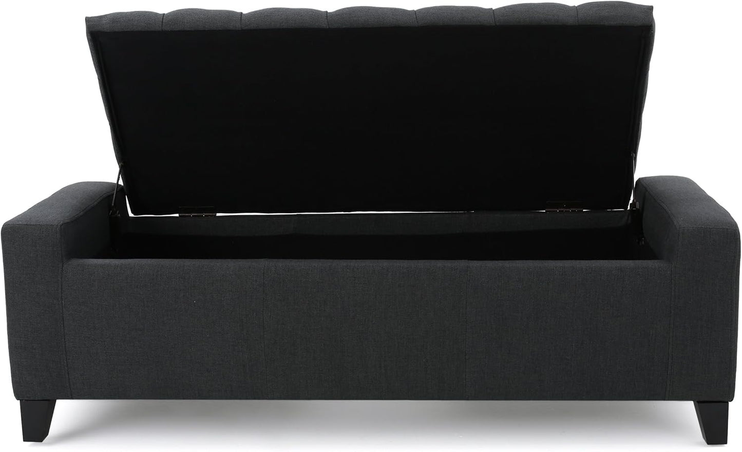 Christopher Knight Home Hikaru Fabric Storage Ottoman, Dark Grey Dimensions: 20.50”D x 51.00”W x 17.00”H