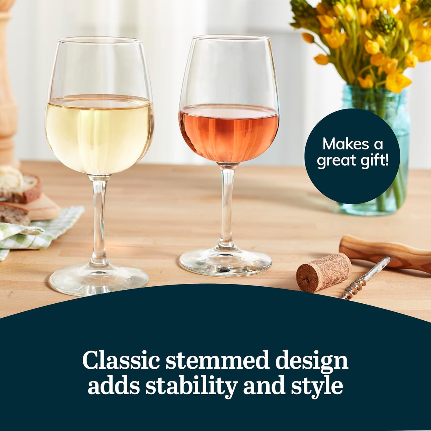 Libbey All-Purpose Wine Party Glasses, 12.75-ounce, Set of 12