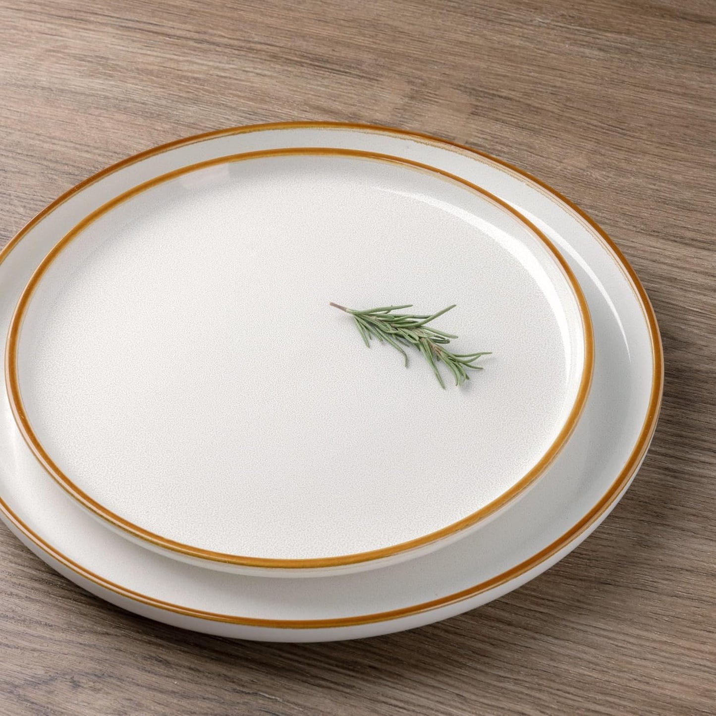 GBHOME Ceramic Dinnerware Sets for 8, 24 Pieces Stoneware Plates and Bowls Sets, Scratch Resistant Dishes, Dishwasher & Microwave Safe, Reactive Glaze-Pearl White