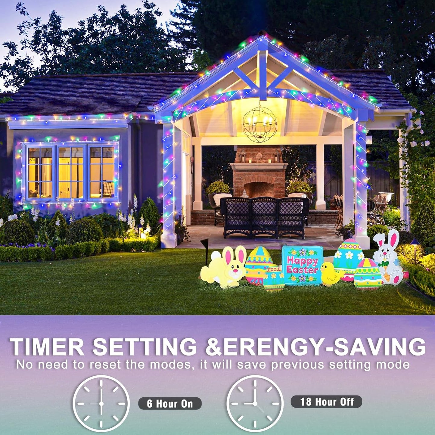 Christmas Lights Outdoor Waterproof 100ft 300 LED String Lights Indoor 8 Modes Clear Wire, Plug in Colorful Twinkle Fairy Light for Bedroom Wedding Party Decorations