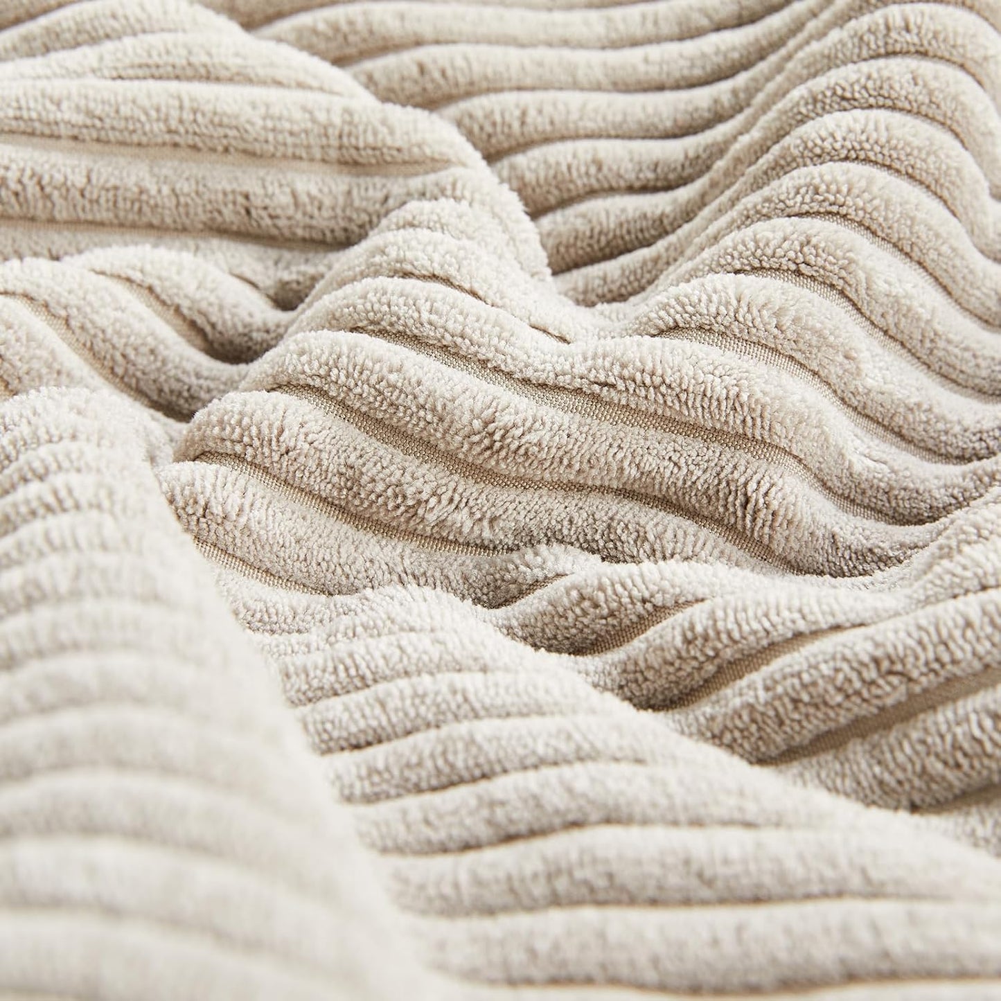 Fancy Homi 2 Packs Neutral Taupe Euro Decorative Throw Pillow Covers 26x26 Inch for Couch Bed Sofa, Rustic Farmhouse Boho Home Decor, Soft Corss Corduroy Patchwork Textured Square Cushion Case 66x66cm