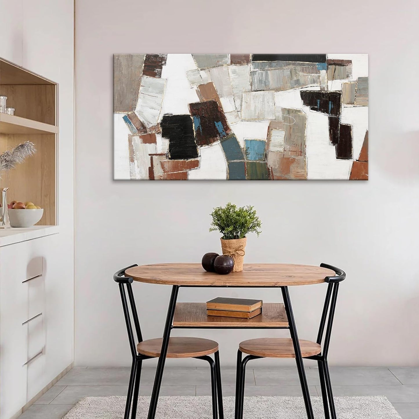 Dimpaga Abstract Canvas Wall Art Modern Wall Art Decor Pictures Wall Decor Minimalist Geometric Line Artwork for Walls Textured Wall Art Prints 20"X40" For Room Living Room Bedroom Office Wall Decor