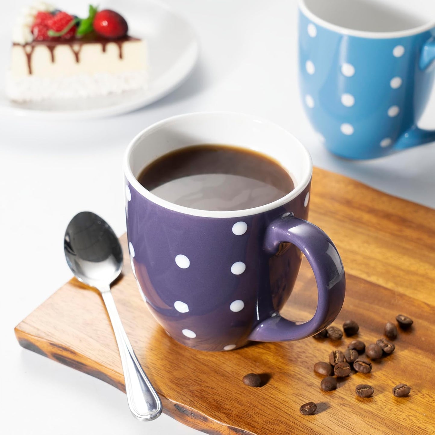 bestone Coffee Mugs Set of 6，17 oz Large Coffee Mugs, Ceramic Mugs with Handles,etc Coffee Mugs, Cups for Coffee Cereal Latte ，Microwave & Dishwasher safe，Vibrant Colors