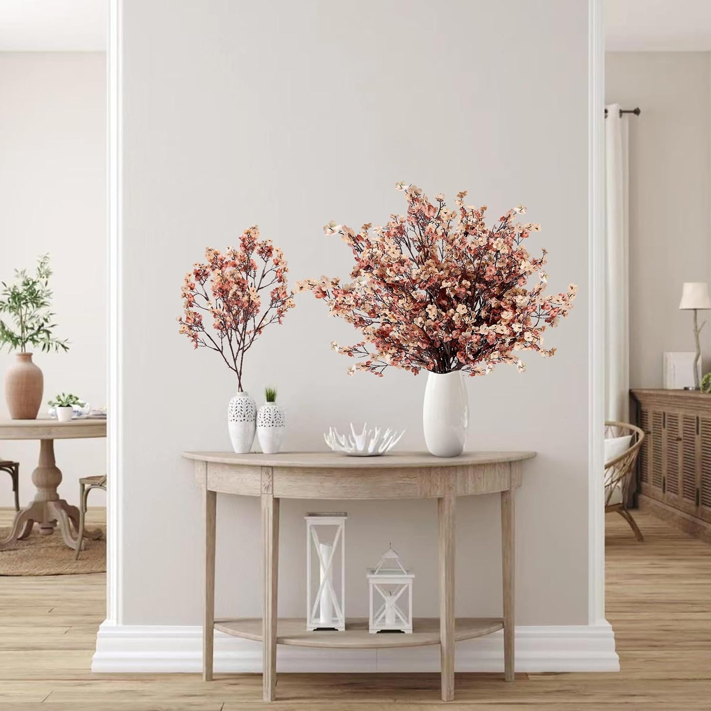 Sggvecsy 15 Pcs Babys Breath Artificial Flowers Gypsophila Bouquets Bulk Real Touch Fake Silk Flowers for Home DIY Floral Arrangement Table Centerpiece Fall Thanksgiving Autumn Decoration (Mixed)