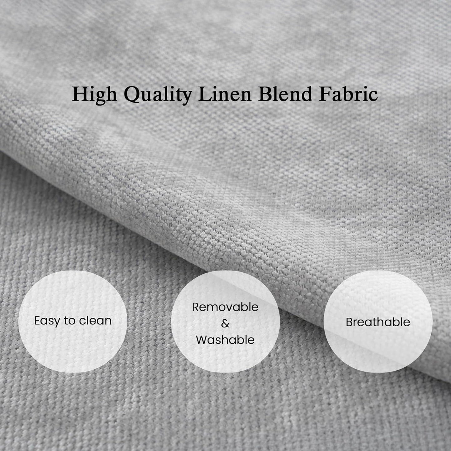 JACH Modular Ottoman Seater for Living Room, Cushion Covers Removable, Minimalist Comfy Footstool, Breathable Ottoman for Living Room Apartment (Light Grey)