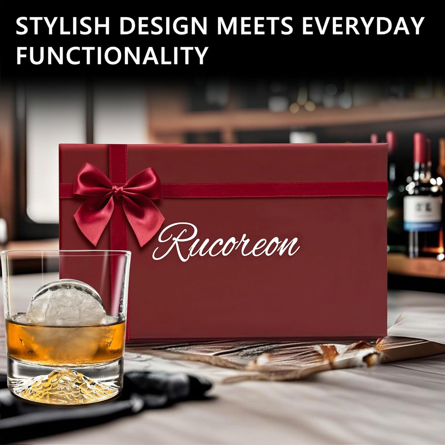 Crystal Whiskey Glasses Set of 2 – 10 OZ Designer Old Fashioned Rocks Glass for Scotch, Bourbon, Rum and Cocktail Drink – Luxury Gift for Men