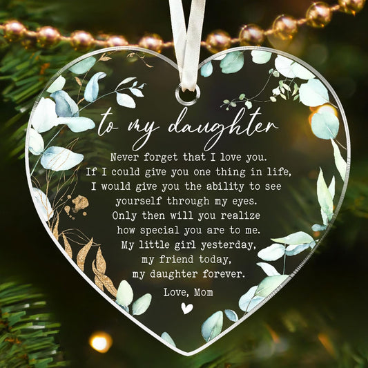 Daughter Christmas Ornaments 2025 - Daughter Christmas Ornaments - Gifts for Daughters from Mom - Acrylic Ornament 2025