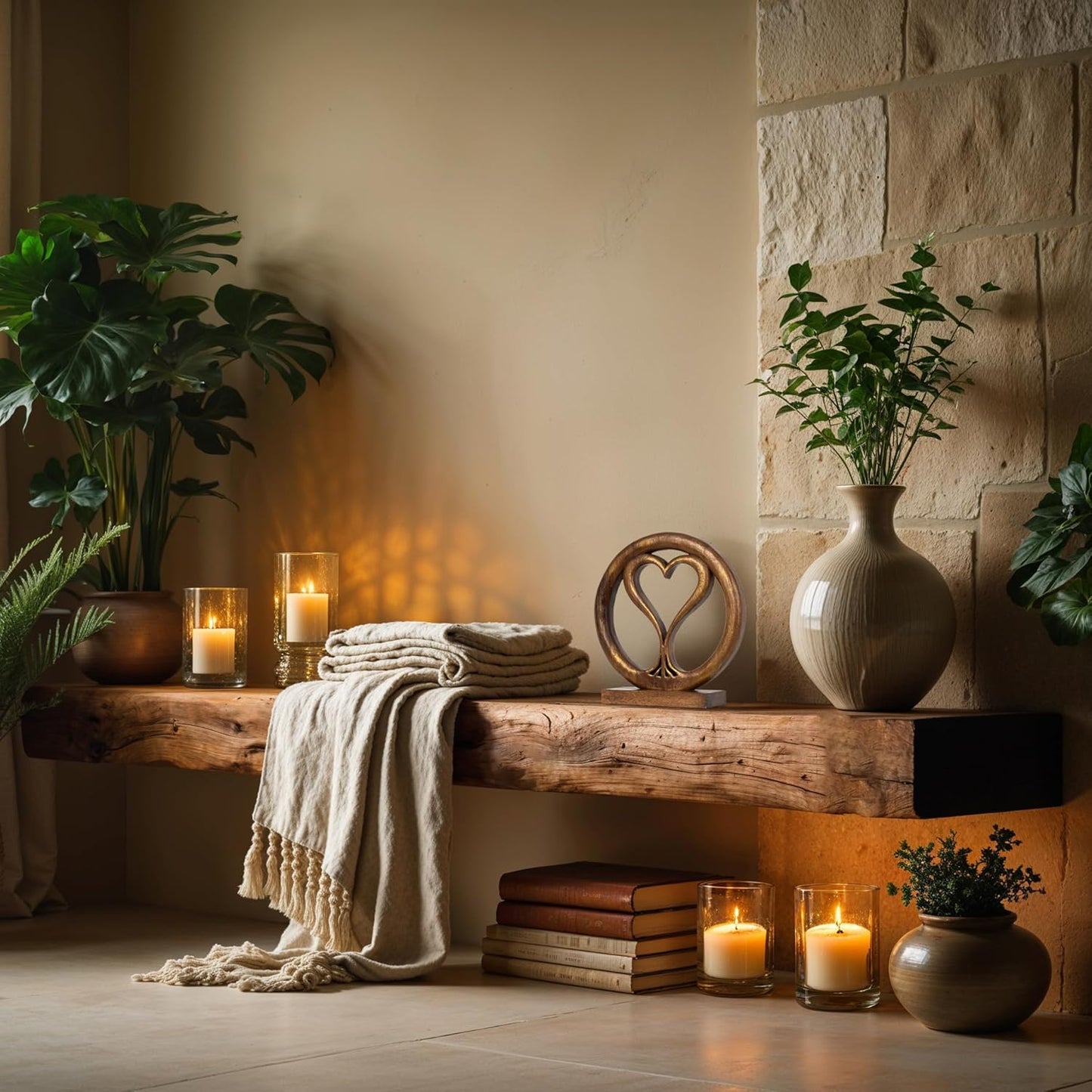 Decozen Gifts for Mom - Wooden Heart Sculpture - Mother's Day Birthday Gifts, Home, Office, Living Room, Shelf, Fireplace, Farmhouse, Tabletop, Boho and Mantle Decor - Mothers Day Decorations