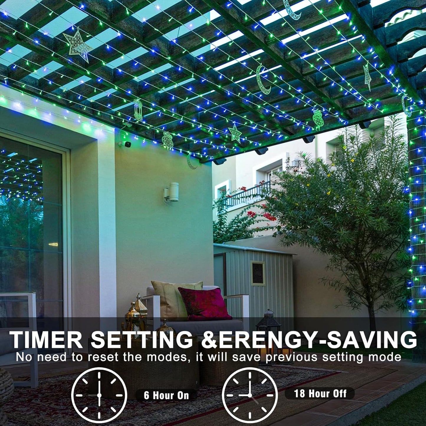 Blue Green Christmas Lights Outdoor Waterproof 131ft 400 LED Christmas Lights Clear Wire Connectable Twinkle Fairy String Light Plug in for Indoor Bedroom Wedding Classroom Tree Decorations