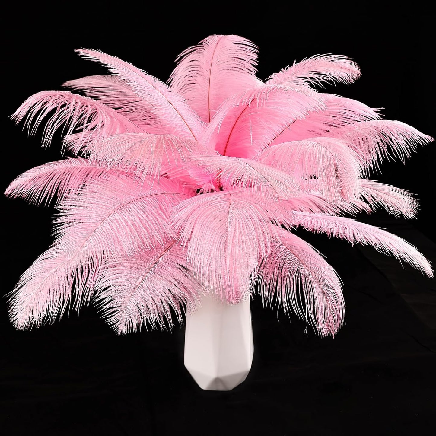 THARAHT Pink Ostrich Feathers 24pcs Natural Bulk 10-12Inch 25cm-30cm for Crafts Wedding Party Centerpieces Easter Gatsbi and Home Decoration Feathers
