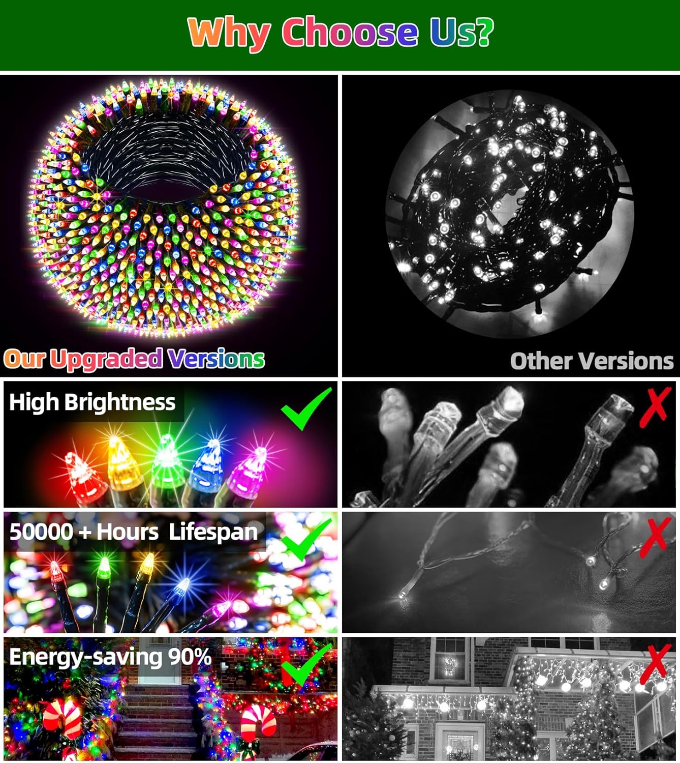 1500 LED 492FT Christmas Lights Outdoors, Green Wire LED String Lights with Timer Memory, Christmas Tree Lights for Indoor Outdoor Christmas Decorations Party Xmas Wedding Garden Patio (Multicolor)