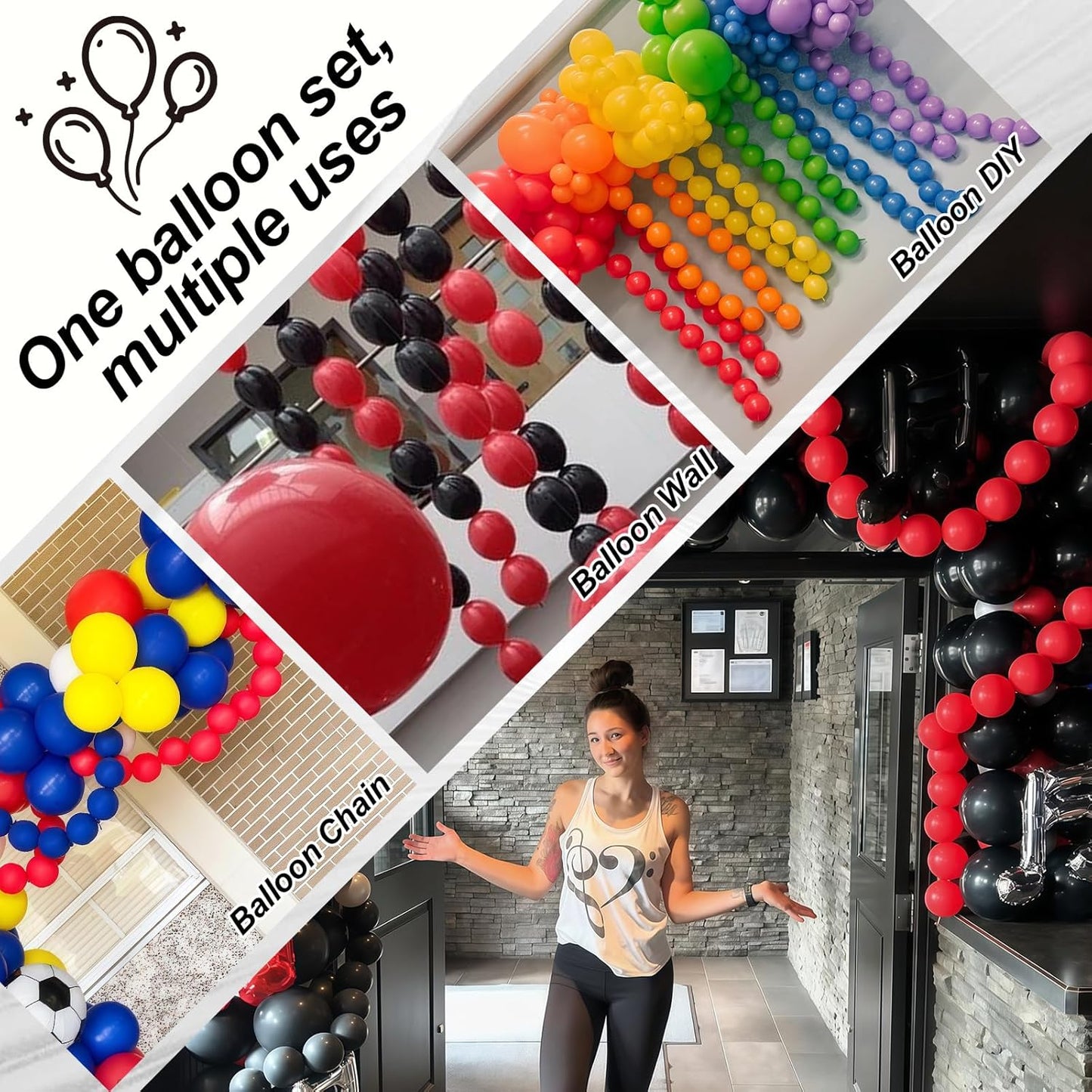 Red Link Balloons, 60PCS 6 Inch Small Red Quick Linking Balloons for Making Balloon Wall Heart Arch, Tails Balloon for Wedding Birthday Baby Shower Valentine's Proposal Anniversary Party Decorations