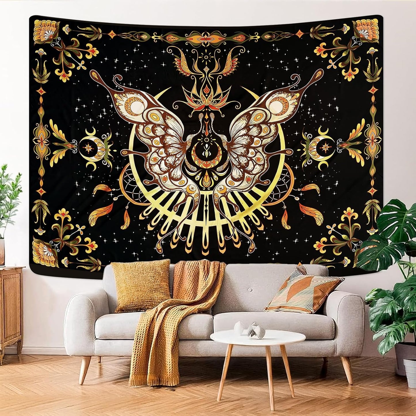 CHDGDHC Butterfly Tapestry - Moth Wall Hanging, UV Resistant, Waterproof, Machine Washable, Lightweight, Psychedelic Bedroom Aesthetic Decor for Bedroom, Living Room, Yoga Room - 79.92x59.84 Inch