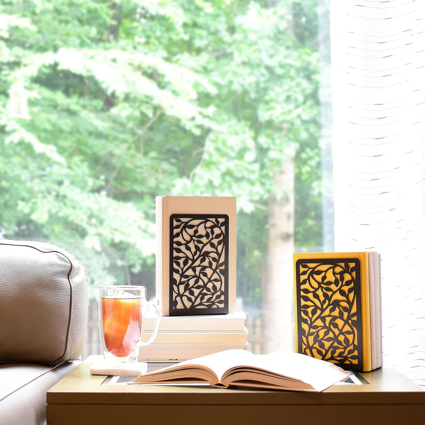 CNK Book Ends Bookends for Decorative Books Holder Bookend Shelves End Hold Heavy Duty Holders Stoppers Metal Stopper Cute Boho Bookshelf Holds Cookbook Office Home Set of 6 Bookends Pair Black