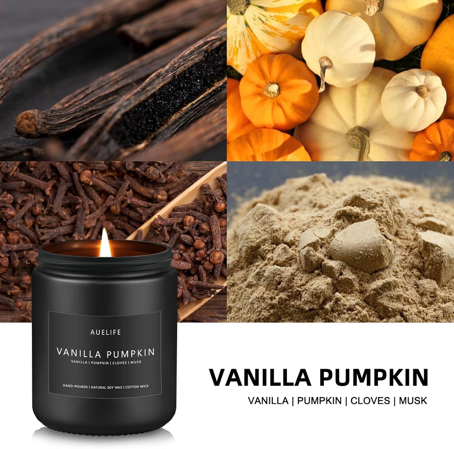 Fall Candle | Vanilla Pumpkin Candle - Scented Candles for Autumn, Fall Aromatherapy Gifts - 7 OZ