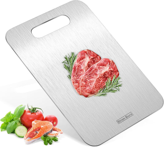 Cutting Boards for Kitchen, Cutting Board, Foodgrade Stainless Steel Cutting Board for Meat,Fruit, Vegetables, Outdoor or Indoor, M 13.4“ * 9”