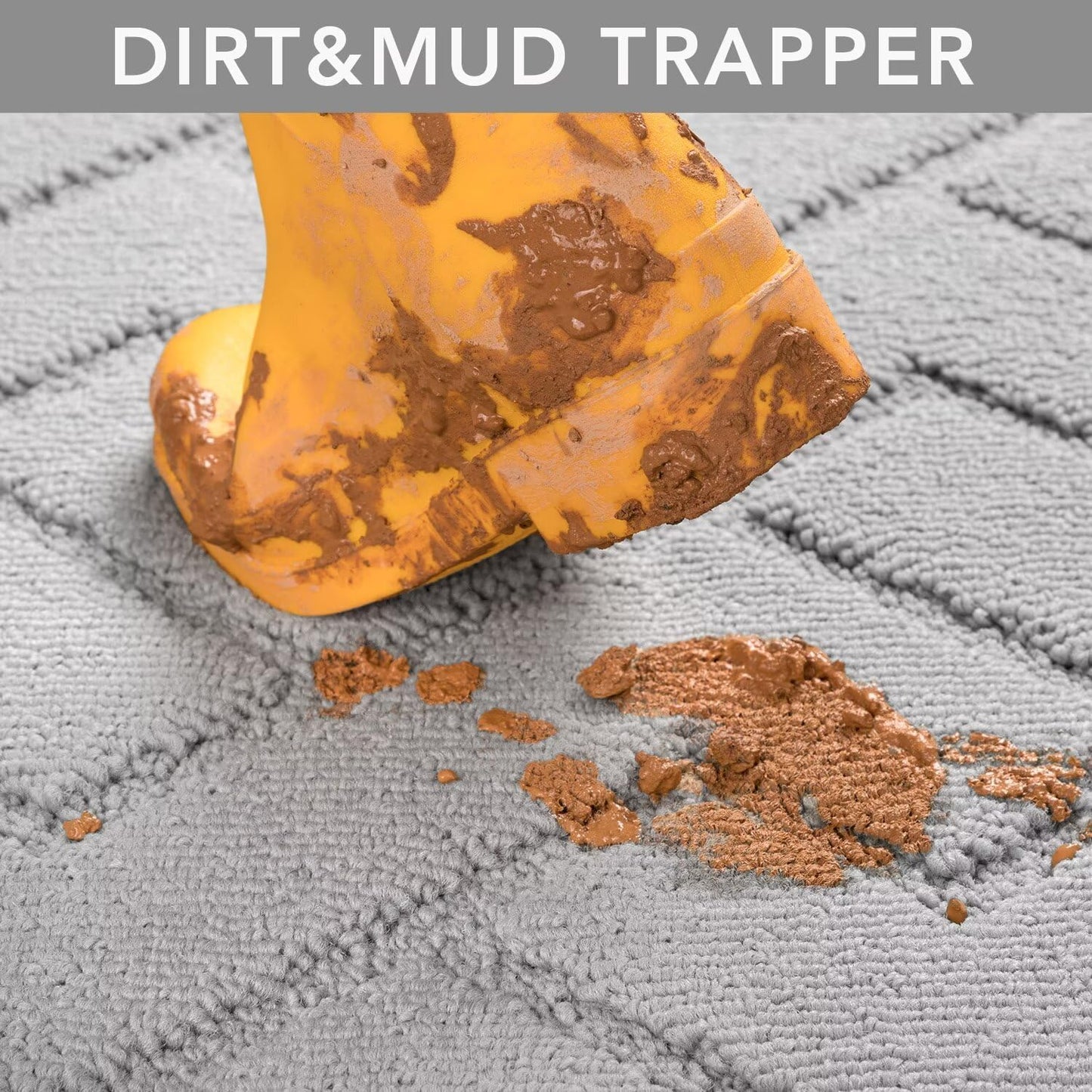 hicorfe Front Door Mat Outside Entrance,32"x40" Absorbent Muddy Dirt Resist Welcome Door Mats Outdoor Indoor,Stain and Fade Resistant,Non Slip Backing Entry Mat Doormat for Entryway(Light Grey)