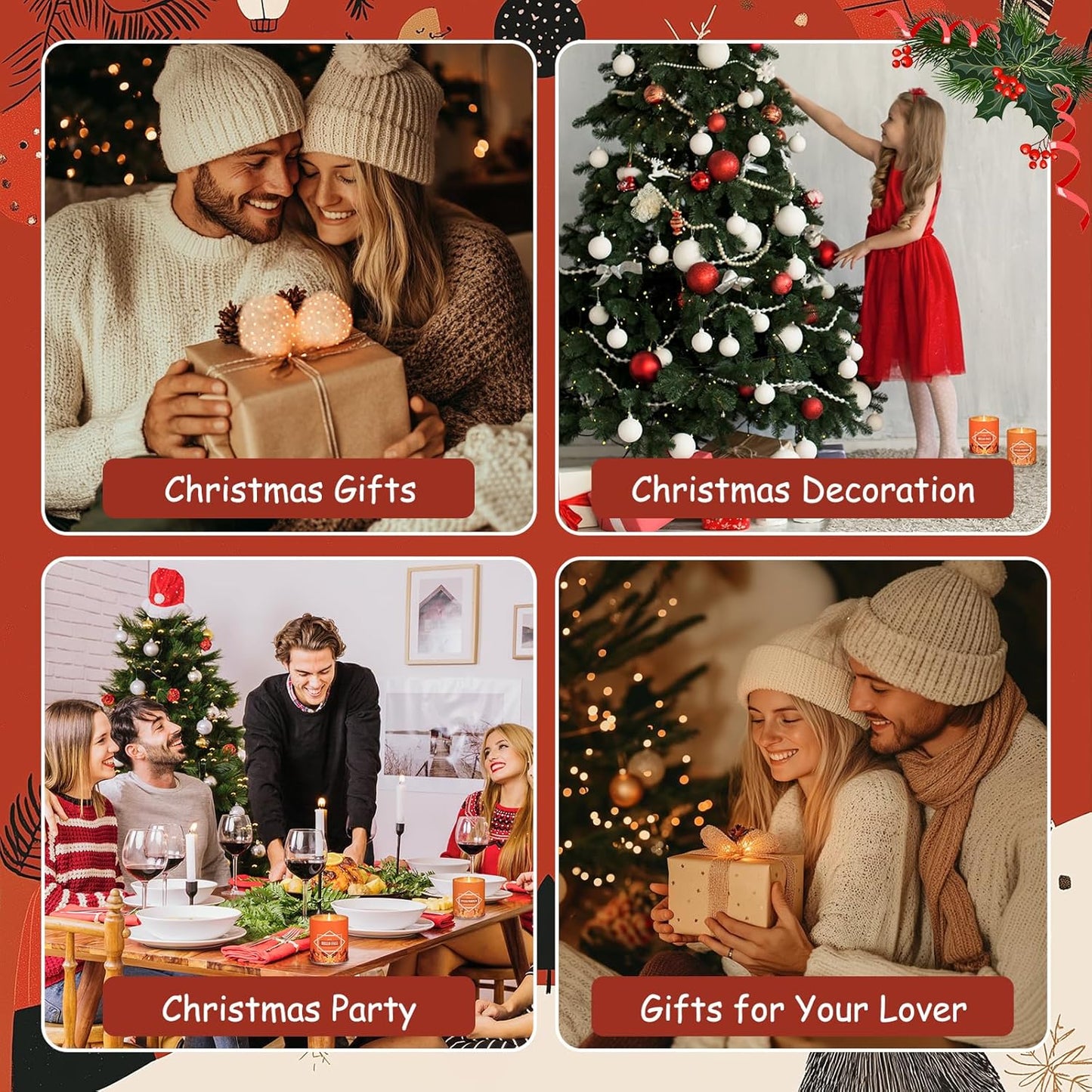 Hello Fall Scented Candle – 9 oz Soy Wax in Travel-Friendly Reusable Tin, Non-Toxic & Clean Burning, 50-Hour Burn – Cozy Autumn Fragrance, Holiday Gift & Fall Decor for Women & Men