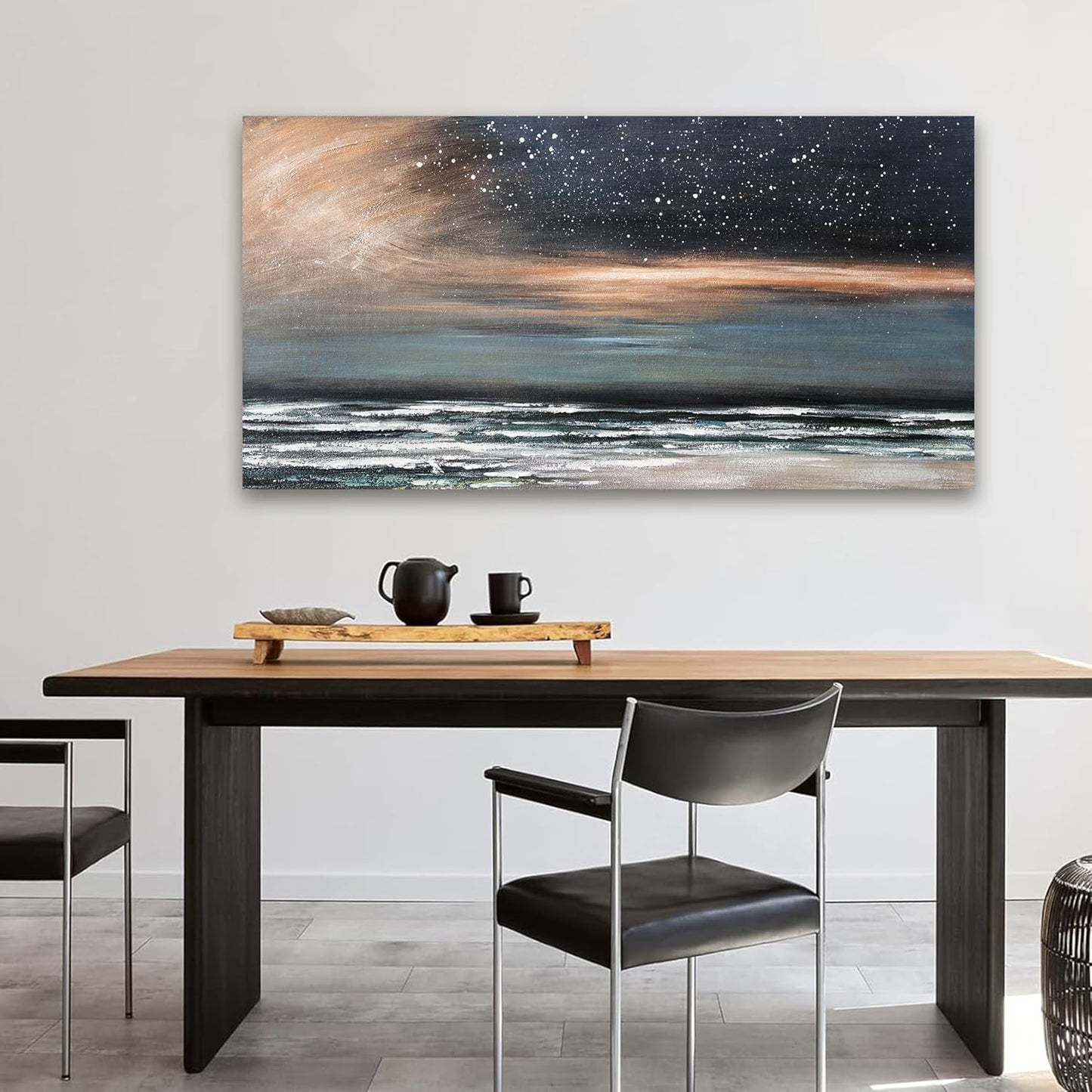 Canvas Wall Art for Living Room Artwork for Walls Canvas Modern Art Wall Decor Nature Starry Wall Art Decor Coastal Beach Wall Art Paintings Prints Art Work for Home Office Kitchen Wall Decor 24"X48"