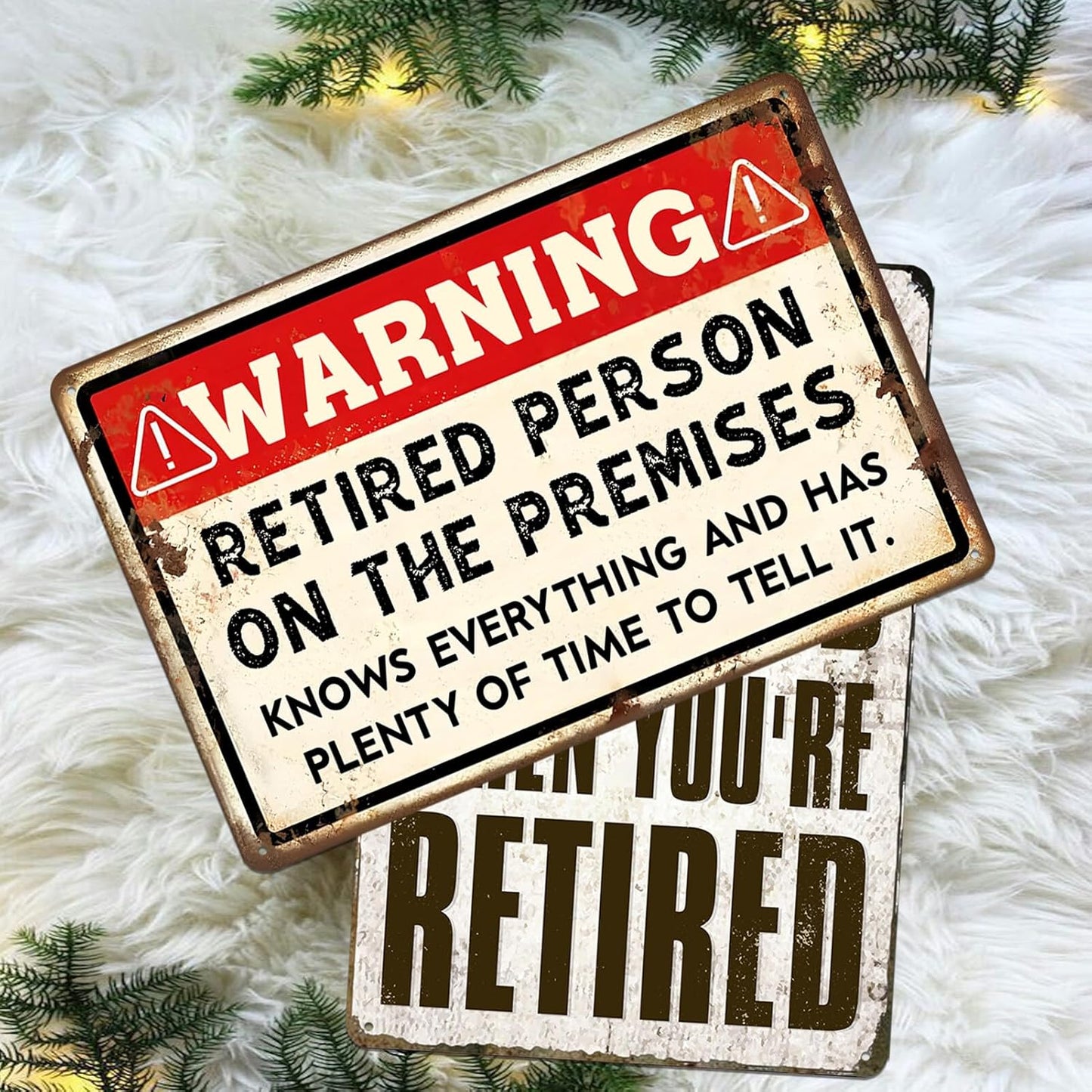 Funny Retirement Sign, Retired Gifts for Men - Happy Retirement Party Decorations for Women, Vintage Retirees Patio Metal Tin Signs Yard Door Frame Decor 8x12 Inch