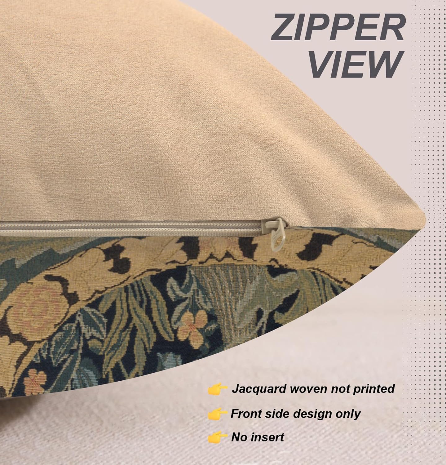 Charlotte Home Furnishings Throw Pillow Covers, Decorative Boho Pillow Covers for Couch, Living Room, Orange Tree Square Cushion Cases 14x14 in, European Cotton Jacquard Woven for Cozy Bedroom Decor