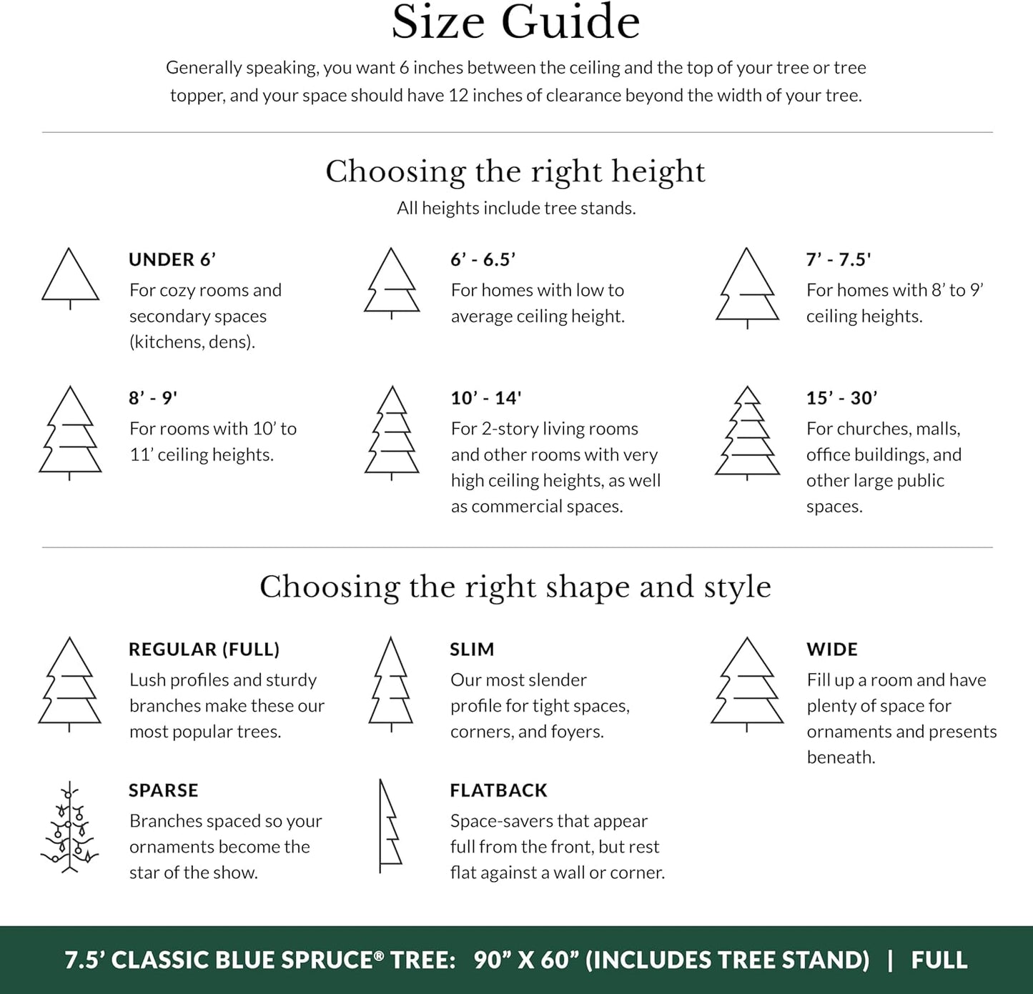 Balsam Hill 7.5ft Pre-Lit Classic Blue Spruce - Artificial Christmas Tree with 1000 Clear Incandescent Lights, Easy Plug Technology, Premium Stand & Storage Bag for Indoor Holiday Decorating