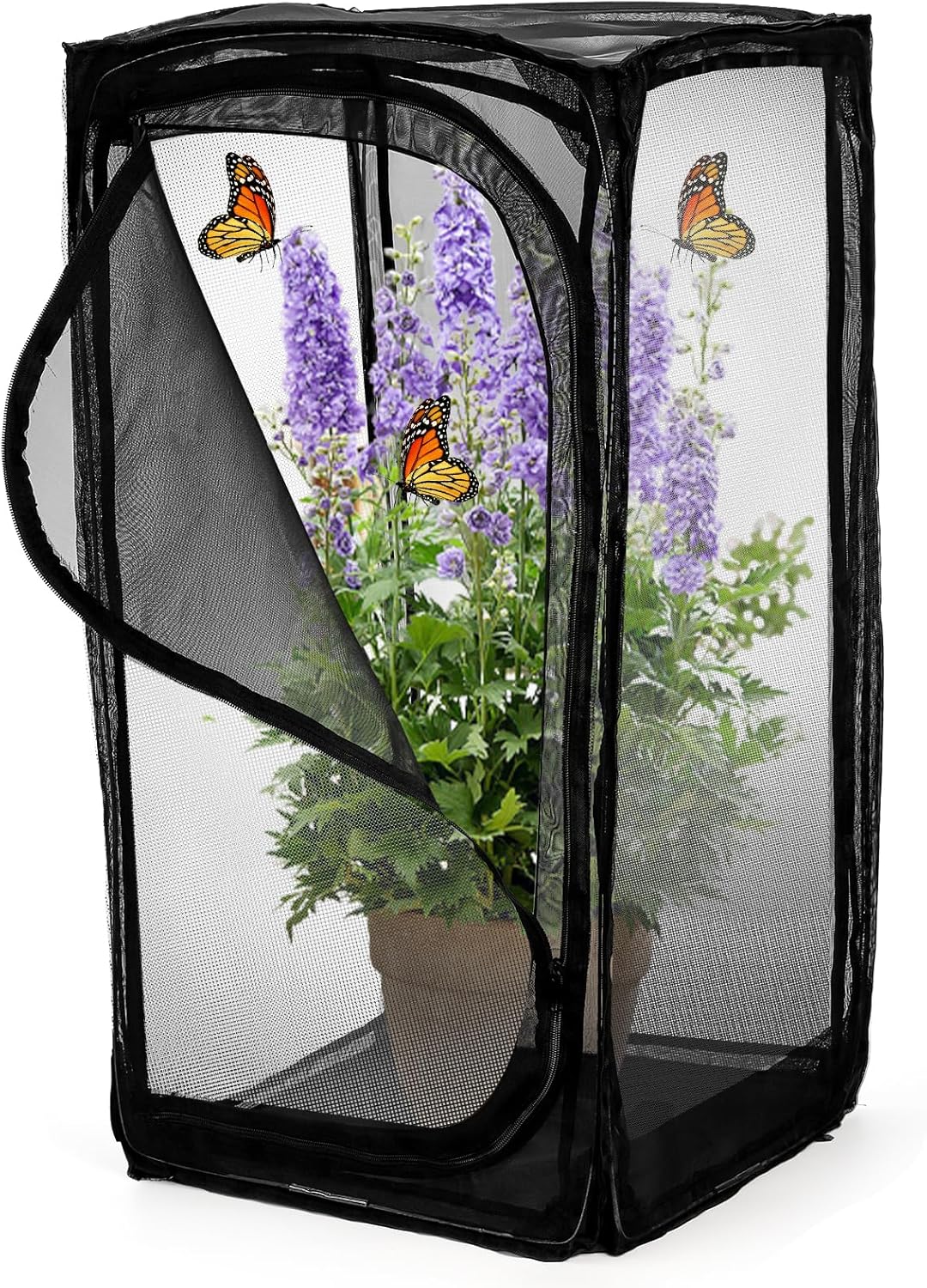Kingrol 30-Inch Butterfly Habitat Cage, Large Pop-Up Mesh Terrarium with Zipper Opening, Portable & Collapsible Insect Enclosure for Caterpillars & Monarch Butterflies