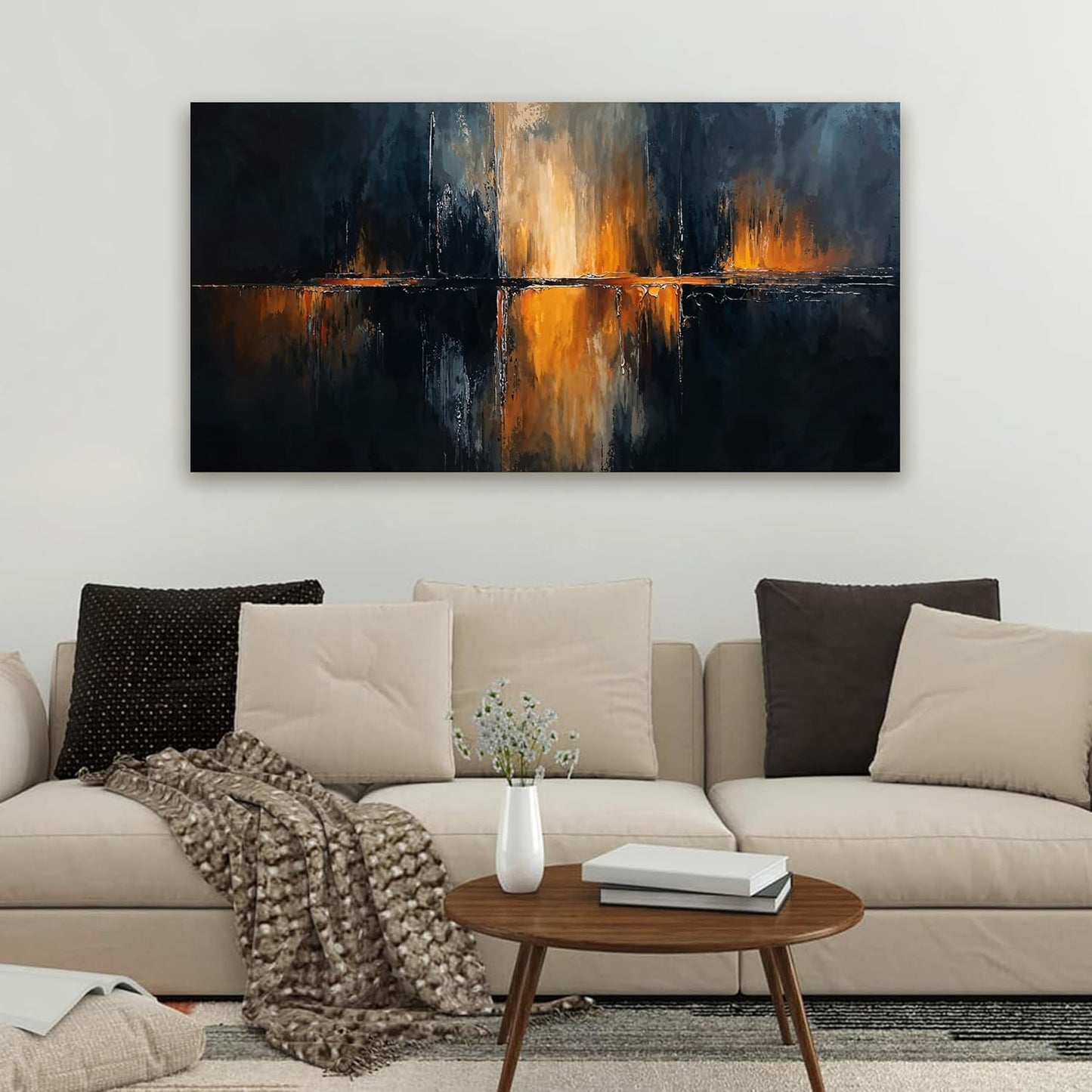 Canvas Wall Art Decor Modern Black Wall Art Prints Abstract Gold Wall Art Decorations Art Work for Wall Decor Wall Art Pictures for living Room Abstract Artwork for Walls Home Office Decor 20" X 40"