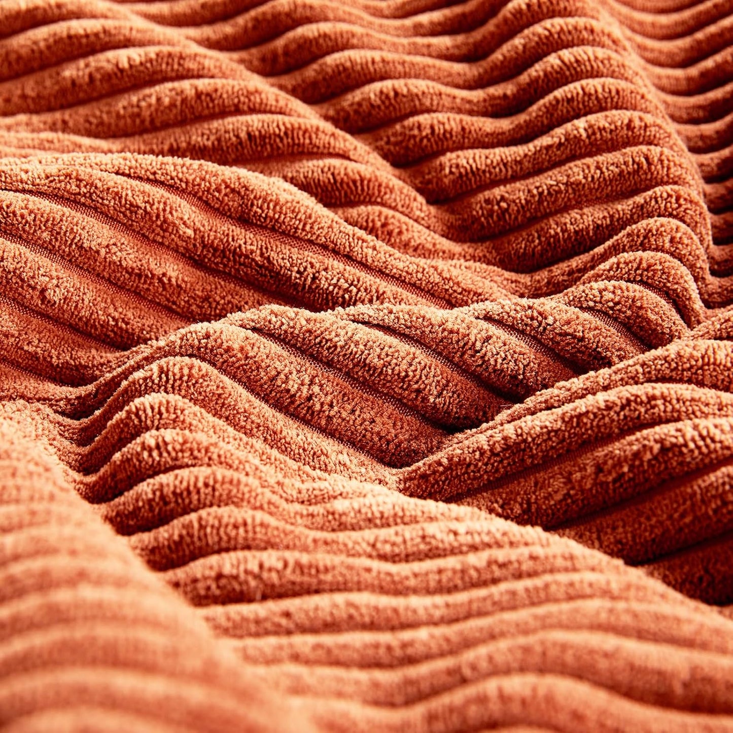 Fancy Homi Set of 2 Burnt Orange Long Lumbar Decorative Throw Pillow Covers 12x24 Inch for Living Room Couch Bed, Boho Farmhouse Fall Home Decor, Soft Corduroy Corss Textured Cushion Case 30x60 cm