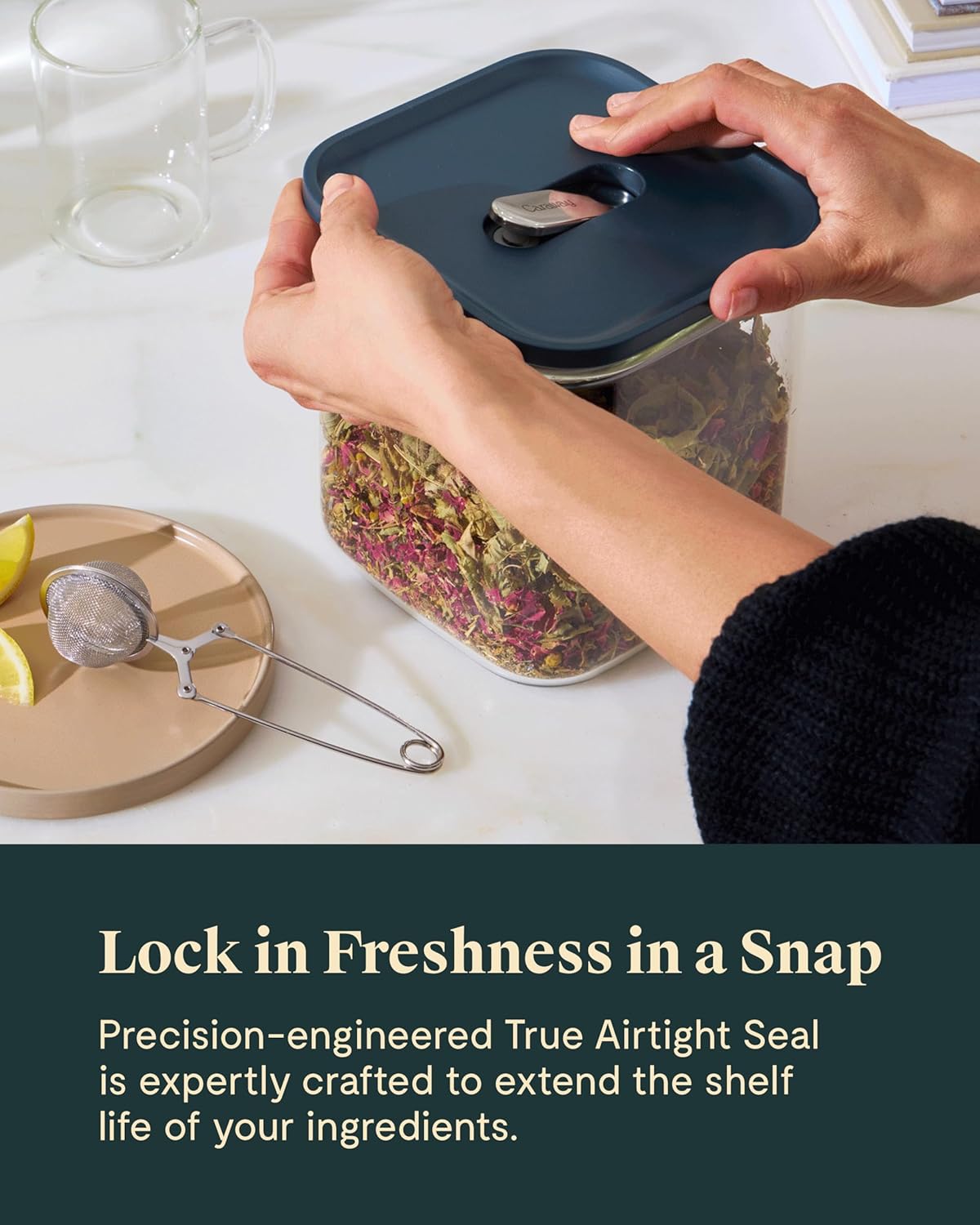 Caraway 14-Piece Glass Airtight Food Storage Containers with Lids – Non-Toxic, BPA-Free Kitchen Storage Containers – Stackable, Space-Saving Airtight Containers for Dry Goods and More - Sage