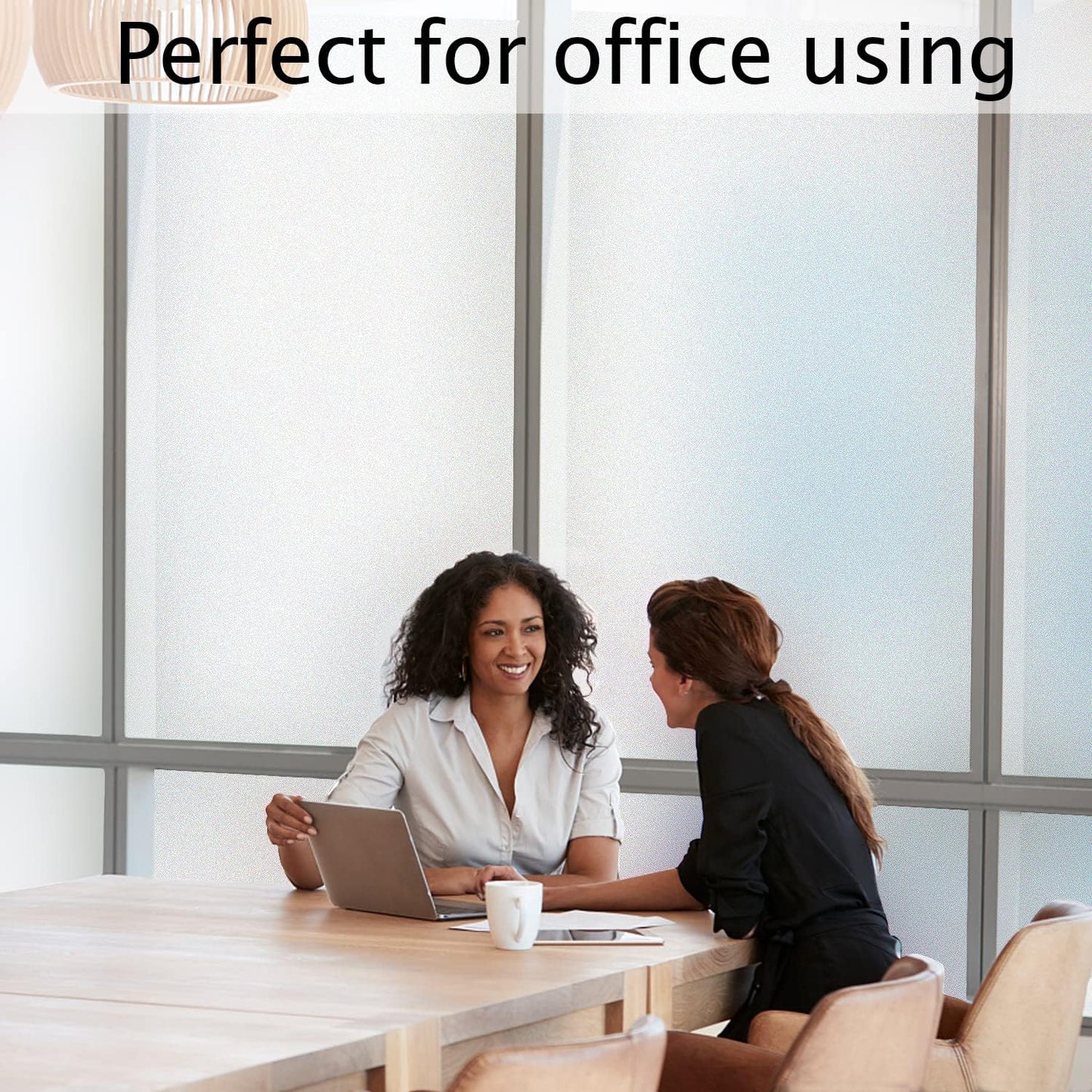 HIDBEA Frosted Window Privacy Film Heat Control UV Blocking, Static Cling Non-Adhesive Reusable Door coverings for Bathroom Home Office (Frosted 29.5 Inch x 9.8 Feet)